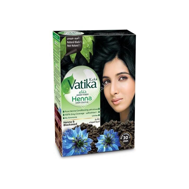 ХНА ДЛЯ ВОЛОС VATIKA HENNA HAIR COLOURS NATURAL BLACK 6X10 Г