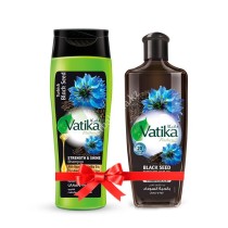 ПРОМО НАБОР ШАМПУНЬ С ЧЕРНЫМ ТМИНОМ VATIKA BLACK SEED  400 МЛ+МАСЛО ДЛЯ ВОЛОС С ЧЕРНЫМ ТМИНОМ ПРОМО НАБОР 200 МЛ