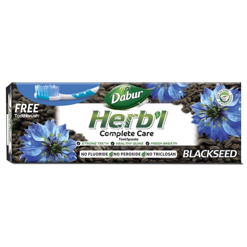 DABUR HERB'L BLACK SEED ЗУБНАЯ ПАСТА С ЧЕРНЫМ ТМИНОМ 150 Г + ЗУБНАЯ ЩЕТКА В ПОДАРОК