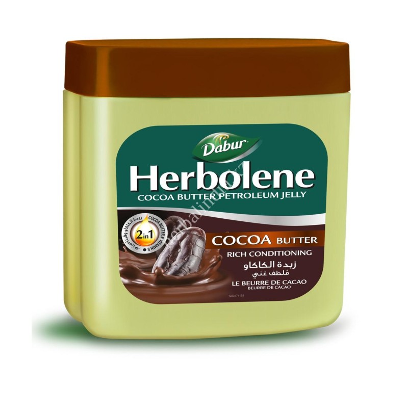 DABUR HERBOLENE COCOA BUTTER вазелин с маслом какао и витамином Е 225мл